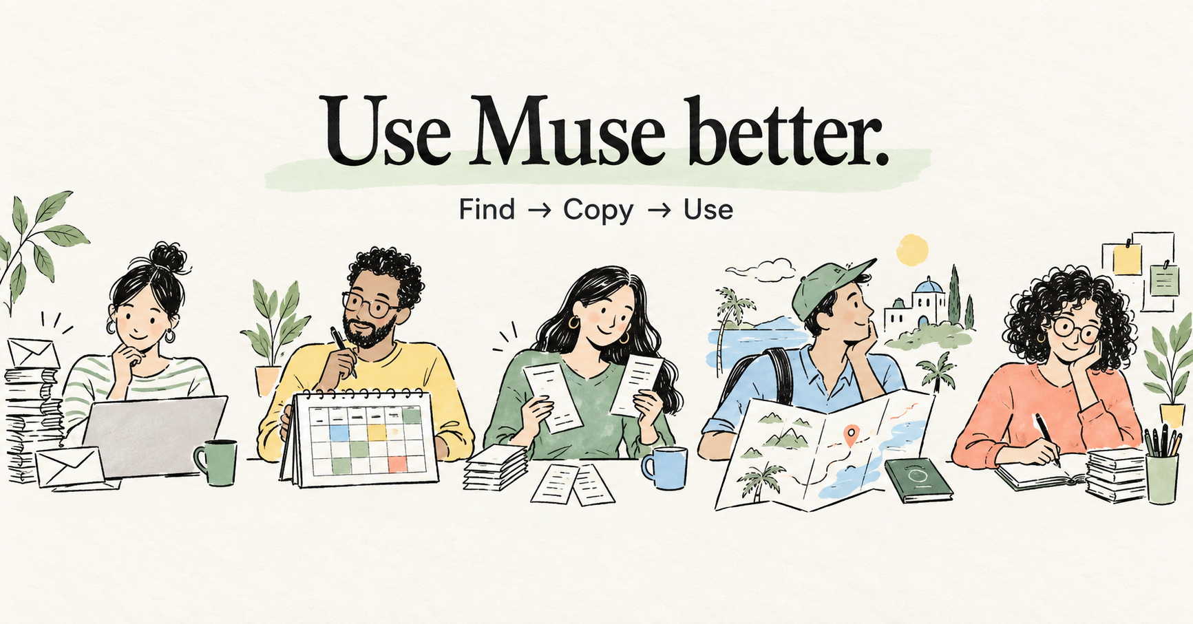 People using Meta Muse for email, plans, receipts, travel, and work